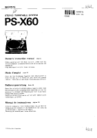 Sony PS-X60 - Owners Manual